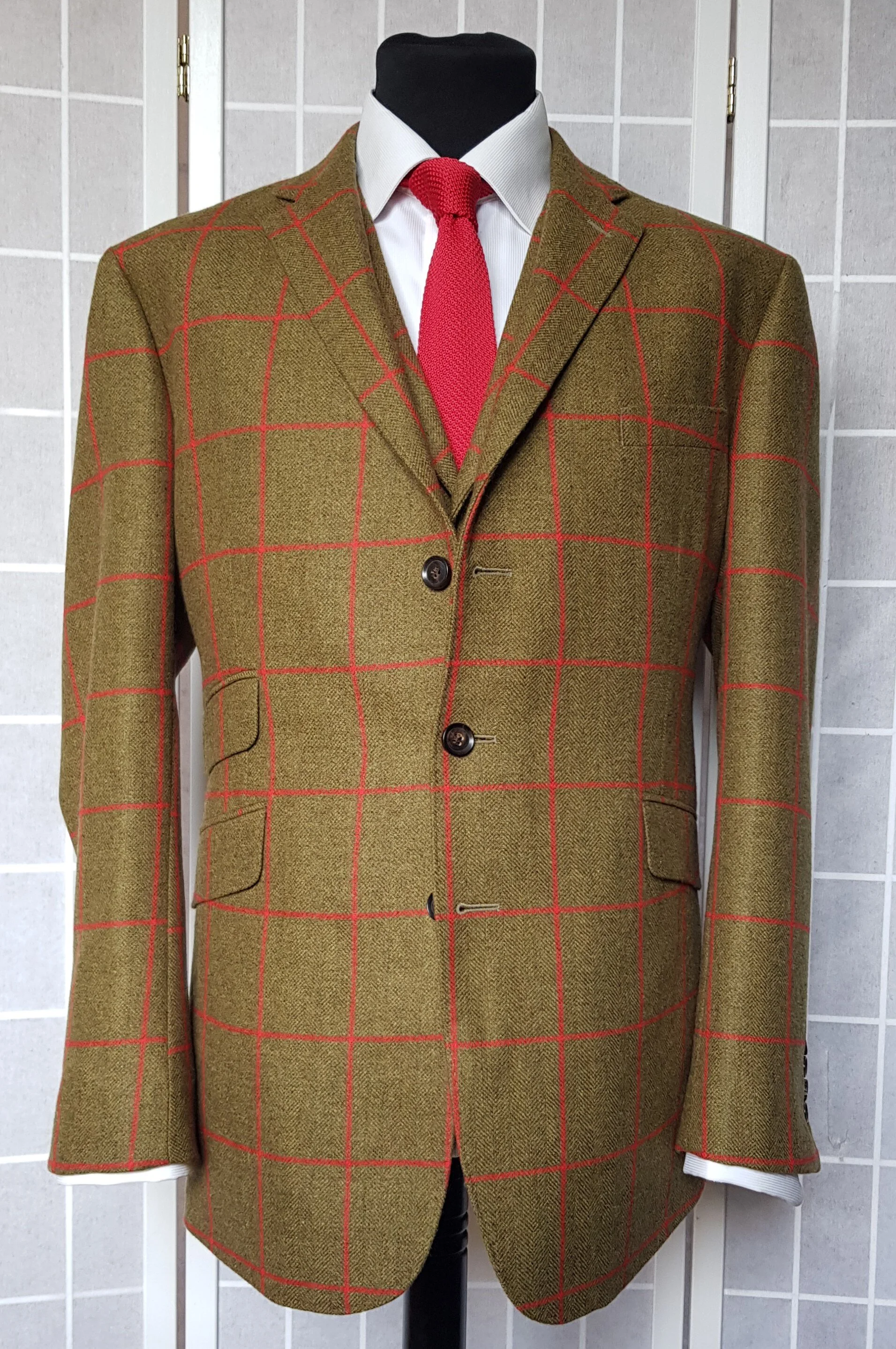 Red tweed jacket mens online